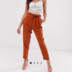ASOS DESIGN Woven Peg Pants with Obi Tie